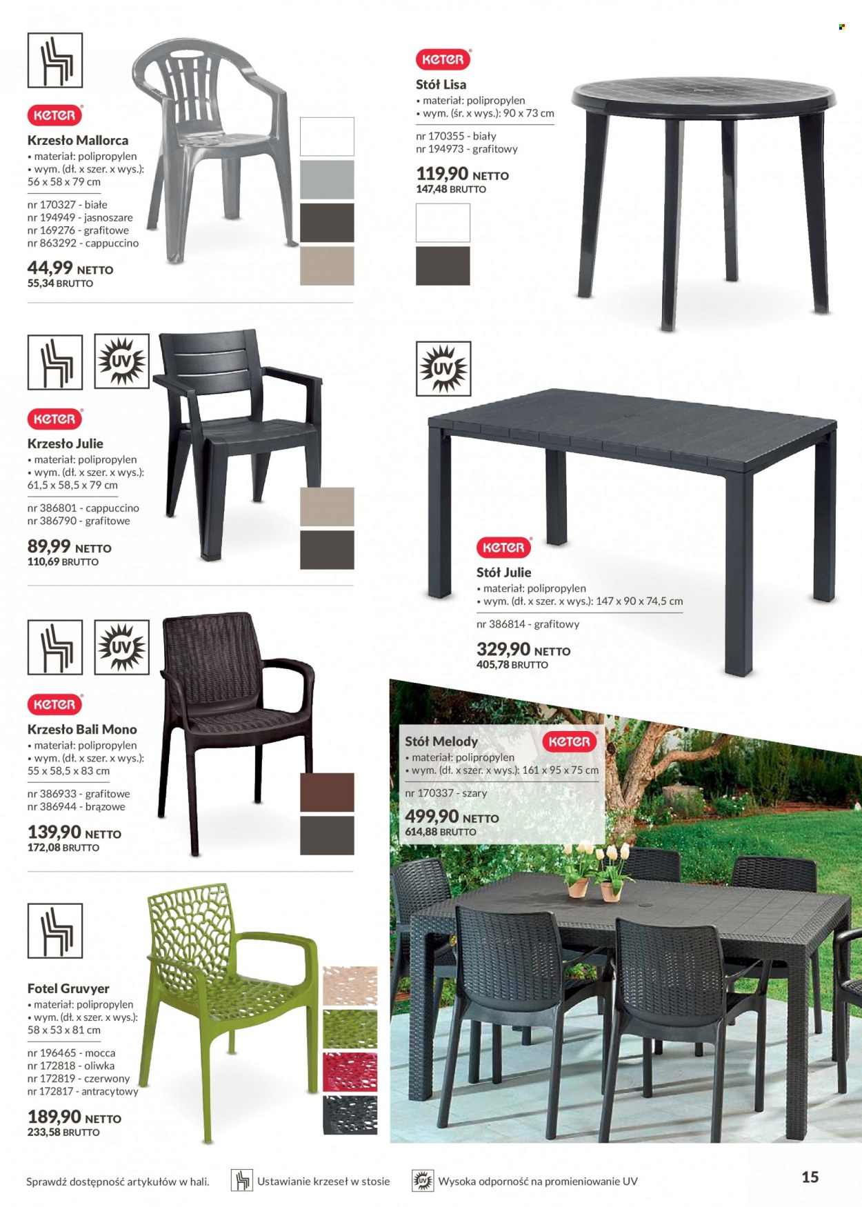 Gazetka Makro - Produkty w akcji - cappuccino, Bali, stół, krzesło, fotel. Strona 15.