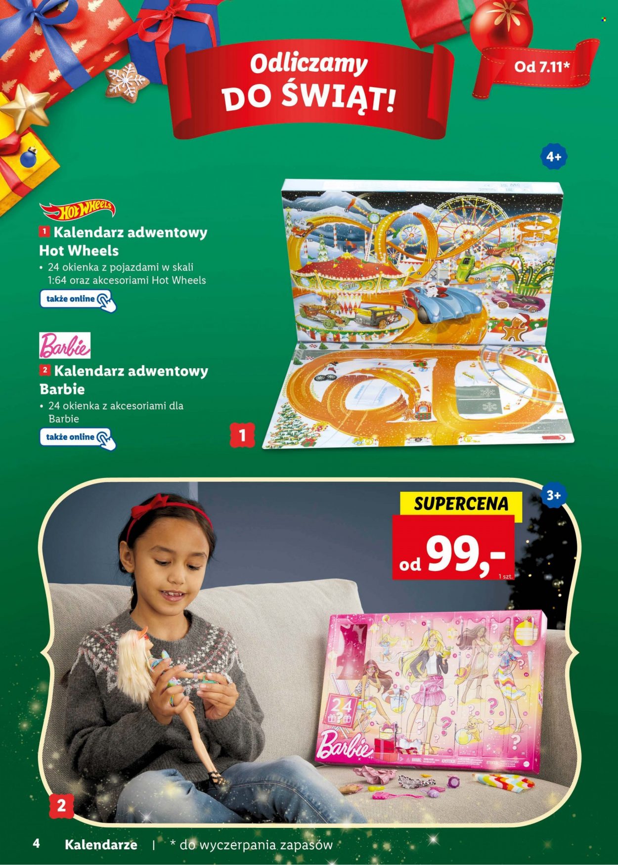 Gazetka Lidl - Produkty w akcji - kalendarz adwentowy, Barbie, Hot Wheels. Strona 4.