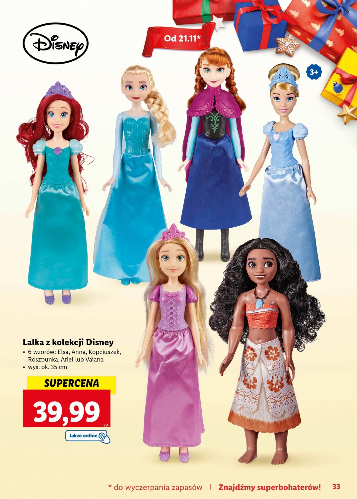 Gazetka Lidl - Produkty w akcji - Disney, Ariel, lalka. Strona 33.