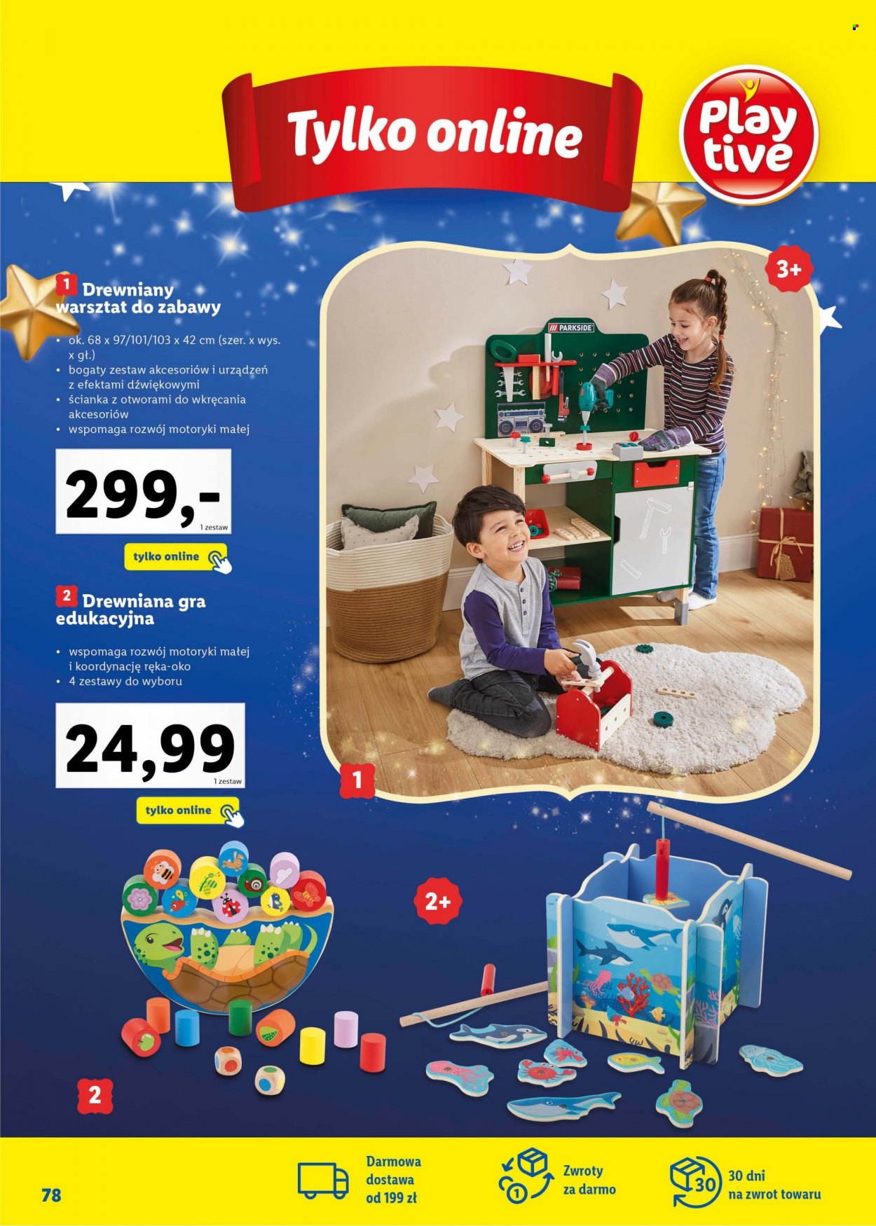 Gazetka Lidl - Produkty w akcji - zabawki edukacyjne, gra, warsztat dla dzieci, Parkside. Strona 78.