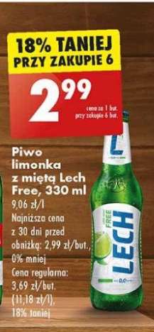 Piwo limonka z miętą Lech Free, 330 ml