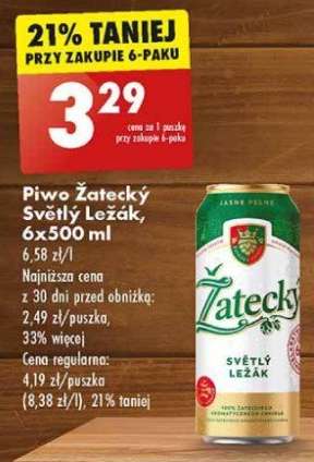 Piwo Žatecký Světlý Ležák 6x500 ml