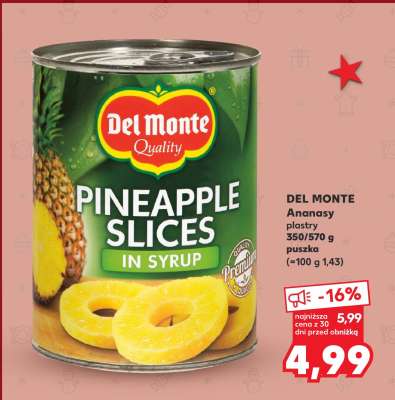 DEL MONTE Ananasy plastry