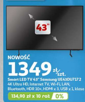 Smart LED TV 43" Samsung UE43DU7172