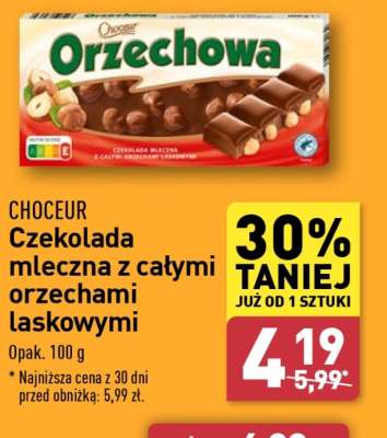 CHOCEUR Czekolada mleczna z całymi orzechami laskowymi