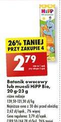 Batonik owocowy lub musli HiPP Bio, 20 g-25 g