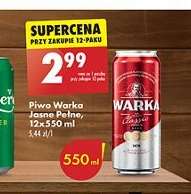 Piwo Warka Jasne Pełne, 12x 550 ml