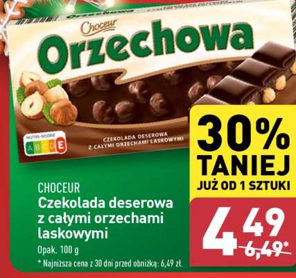 CHOCEUR Czekolada deserowa z całymi orzechami laskowymi