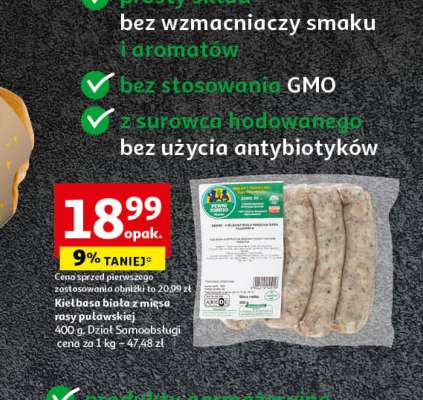 Kiełbasa biała z mięsa rasy puławskiej