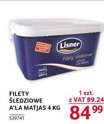 FILETY ŚLEDZIOWE A’LA MATJAS 4 KG