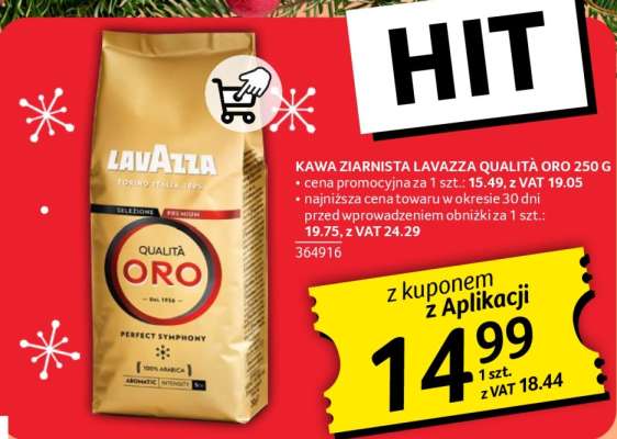 KAWA ZIARNISTA LAVAZZA QUALITÀ ORO 250 G