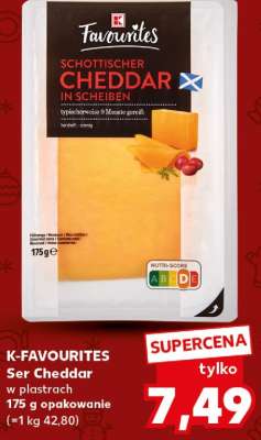 K-FAVOURITES Ser Cheddar w plastrach 175 g opakowanie