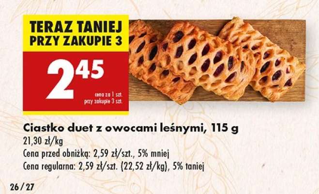 Ciastko duet z owocami leśnymi , 115 g