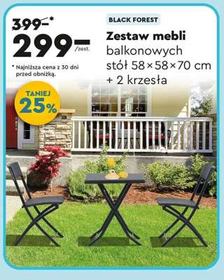 Zestaw mebli balkonowych stół 58×58×70 cm + 2 krzesła