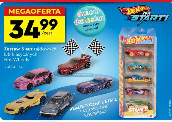 Zestaw 5 aut rajdowych lub klasycznych Hot Wheels