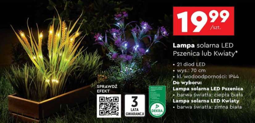 Lampa solarna LED Pszenica lub Kwiaty