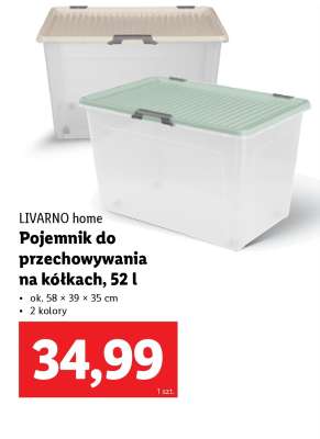 LIVARNO home Pojemnik do przechowywania na kółkach, 52 l