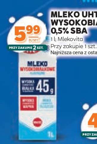 MLEKO UHT WYSOKOBIAŁKOWE 0,5% SBA