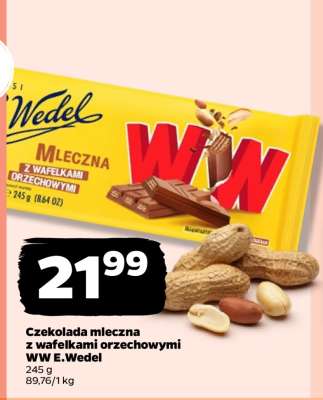 Czekolada mleczna z wafelkami orzechowymi WW E.Wedel