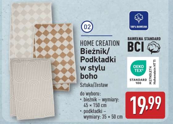 HOME CREATION Bieżnik/Podkładki w stylu boho