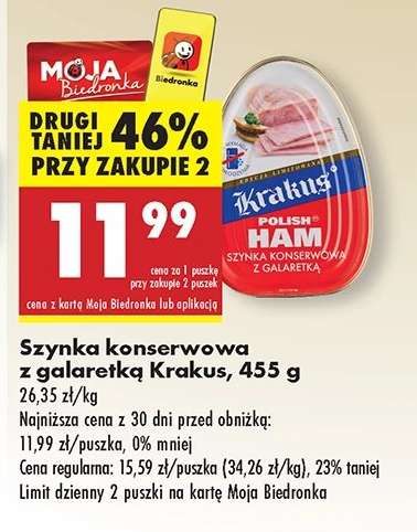 Szynka konserwowa z galaretką Krakus 455 g