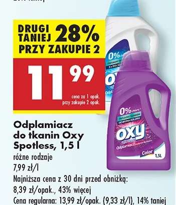 Odplamiacz do tkanin Oxy Spotless, 1,5 l