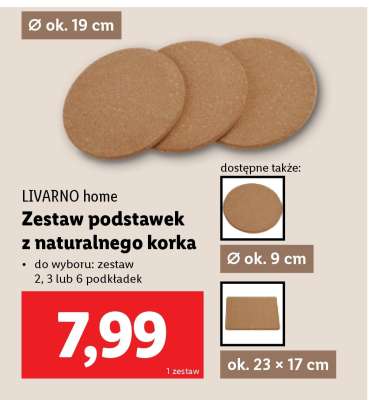 LIVARNO home Zestaw podstawek z naturalnego korka