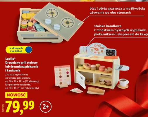 Lupilu® Drewniany grill stołowy lub drewniana piekarnia i kawiarnia