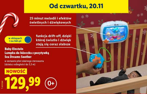 Baby Einstein Lampka do łóżeczka z pozytywką Sea Dreams Soother