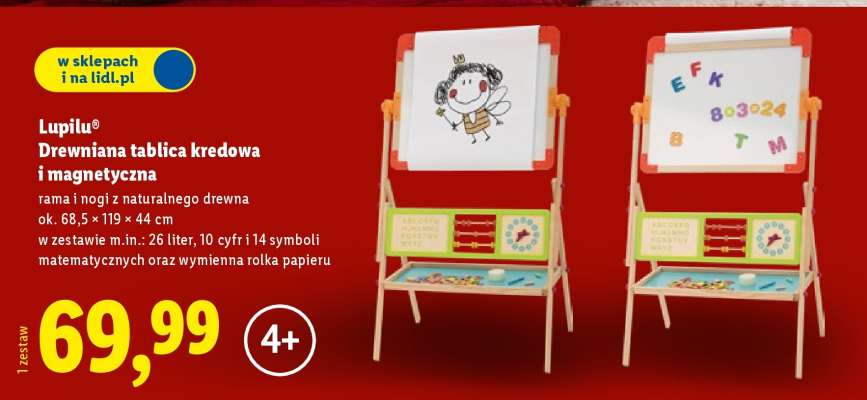 Lupilu® Drewniana tablica kredowa i magnetyczna