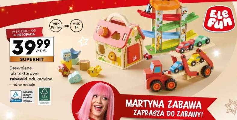 Drewniane lub tekturowe zabawki edukacyjne