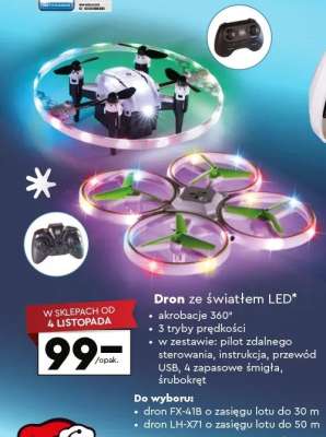 Dron ze światłem LED