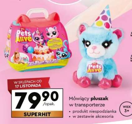 Mówiący pluszak w transporterze