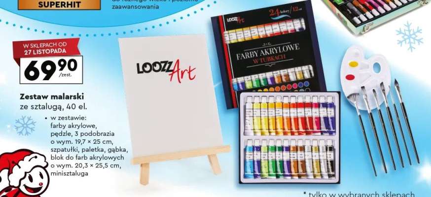 Zestaw malarski ze sztalugą, 40 el.