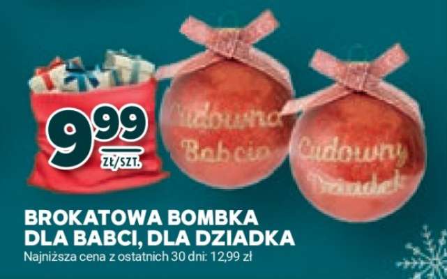 Brokatawa Bombka dla Babci, dla Dziadka