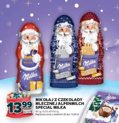 MIKOŁAJ Z CZEKOLADY MLECZNEJ ALPENMILCH SPECIAL MILKA