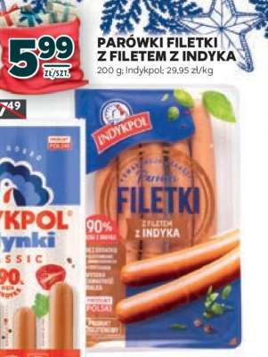 Parówki Filetki z filetem z indyka
