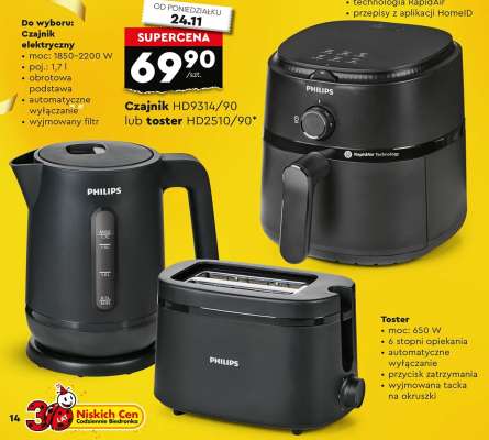 Czajnik HD9314/90 lub toster HD2510/90+