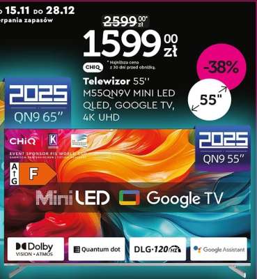 Telewizor 55'' M55QN9V MINI LED QLED, GOOGLE TV, 4K UHD