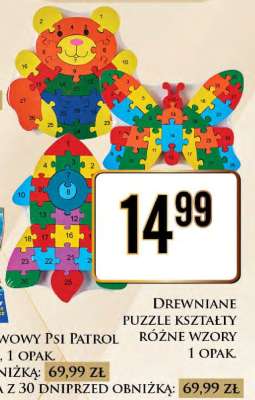 Drewniane puzzle kształty