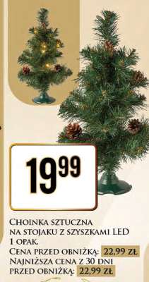 CHOINKA SZTUCZNA NA STOJAKU Z SZYSZKAMI LED 1 OPAK.