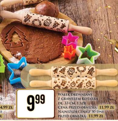 WAŁEK DREWNIANY Z GRAWEREM KOTARBA