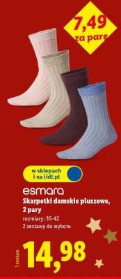 Skarpetki damskie pluszowe, 2 pary