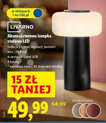 Akumulatorowa lampka stołowa LED