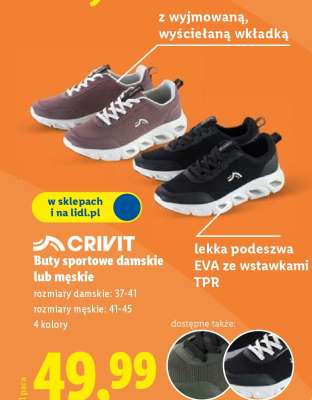 Buty sportowe damskie lub męskie Crivit