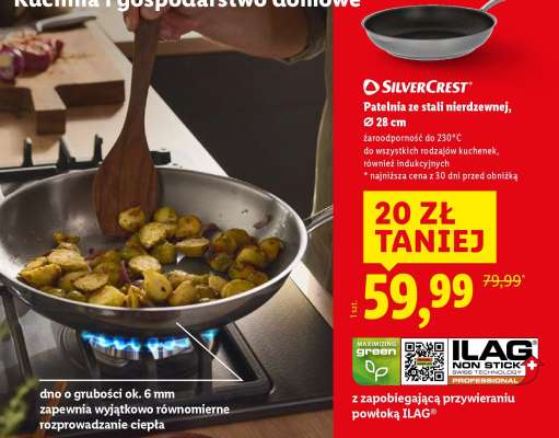 SilverCrest Patelnia ze stali nierdzewnej, Ø 28 cm