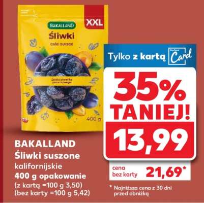 BAKALLAND Śliwki suszone kalifornijskie 400 g opakowanie