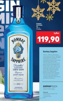 BOMBAY SAPPHIRE Gin, 40%, 1l butelka