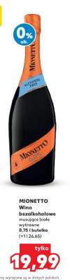 MIONETTO Wino bezalkoholowe musujące białe wytrawne