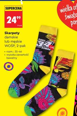 Skarpety damskie lub męskie WOŚP, 2-pak